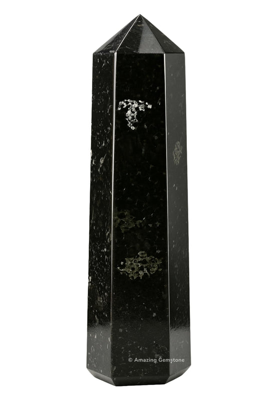 Amazing Gemstone Large Nuummite Crystal Towers ~ Natural Healing Crystal Point Obelisk for Reiki Healing and Crystal Grid (5.5 to 6 INCH)