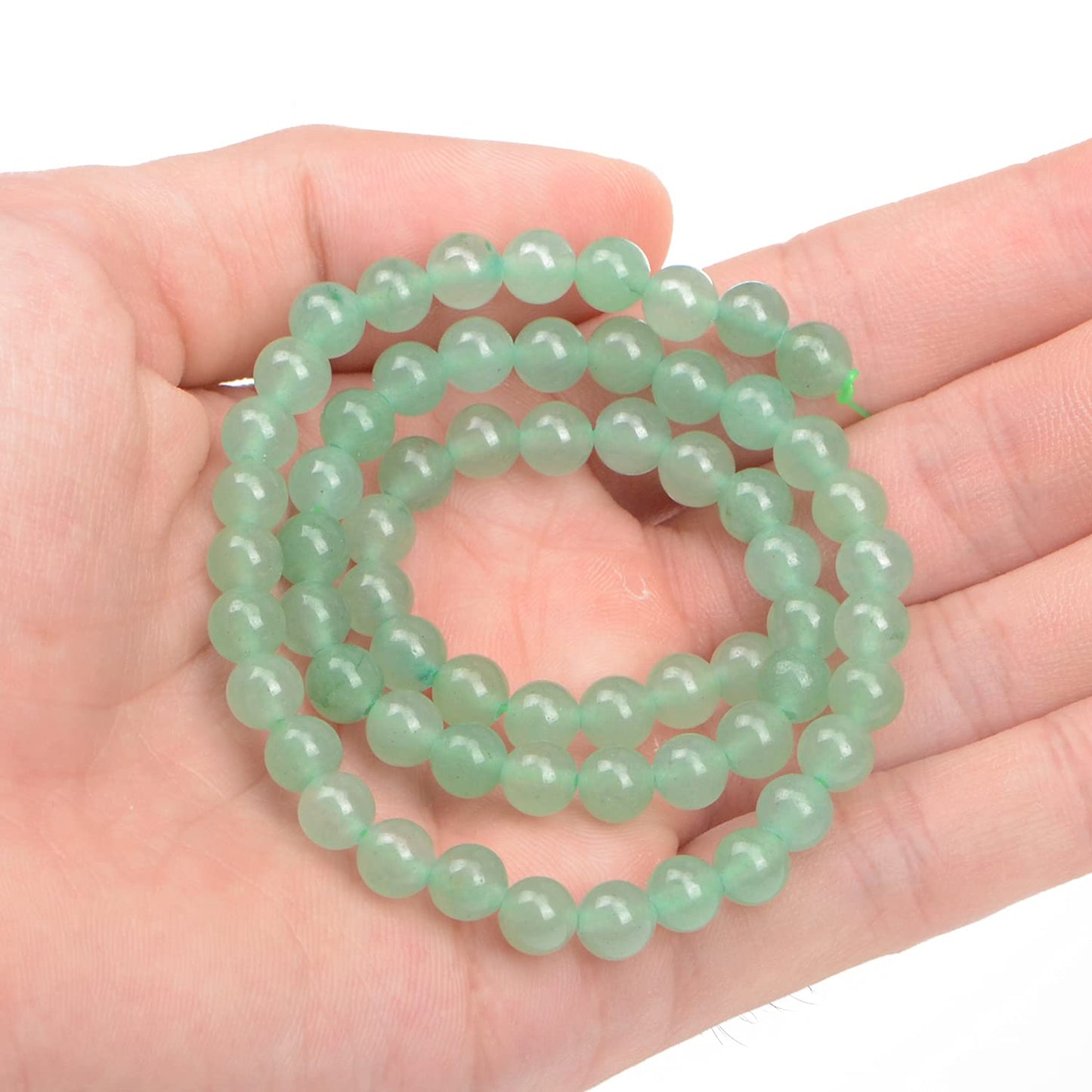 AD Beads Natural Gemstone Round Loose Beads 15" for Bracelet Necklace Earrings Jwelery Making Crafts DIY (6mm, Green Aventurine)
