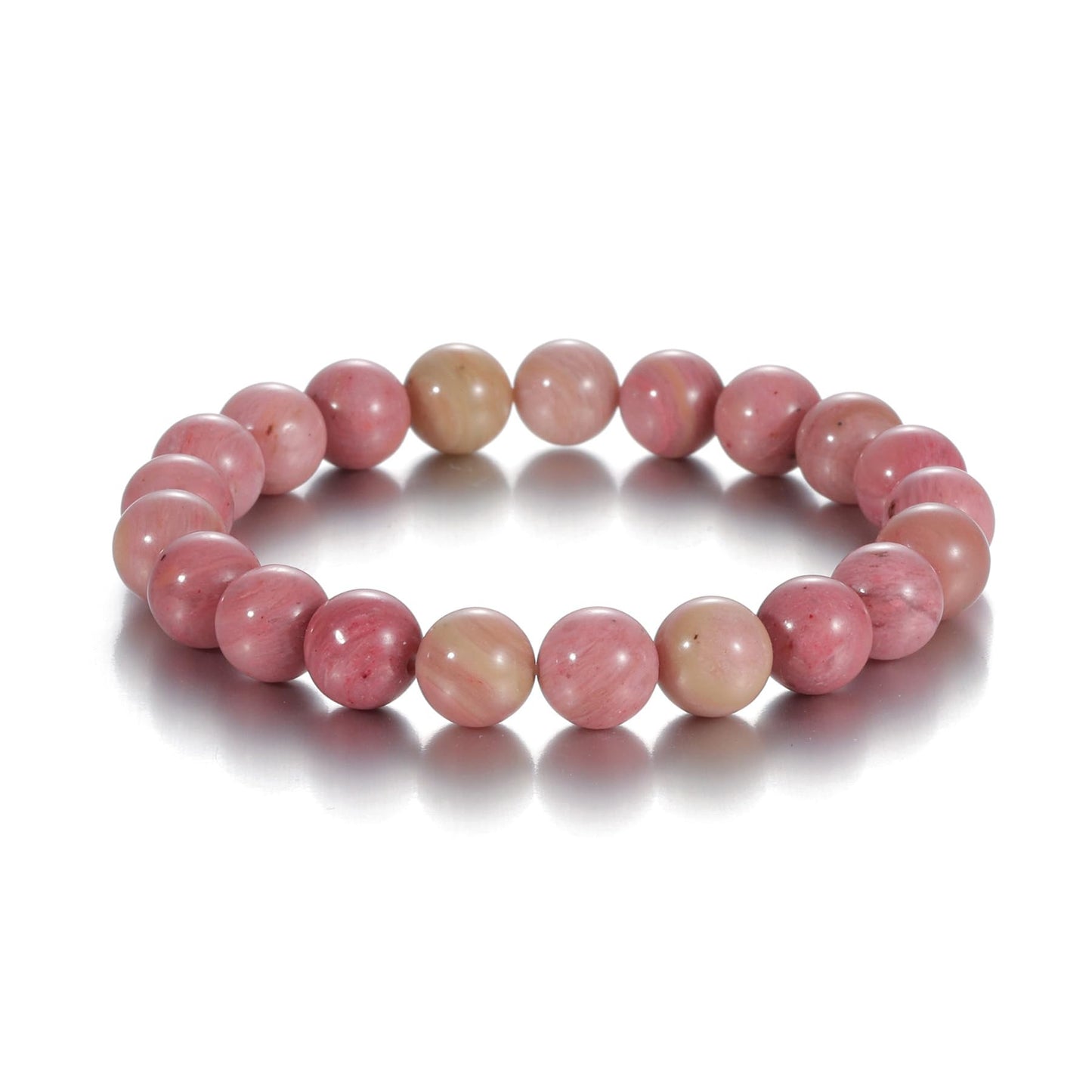 Udolfly Womens Crystal Beaded Bracelets for Women Men Protective Energy Bracelet Natural Gemstone Bead Bracelet 8mm Rhodochrosite