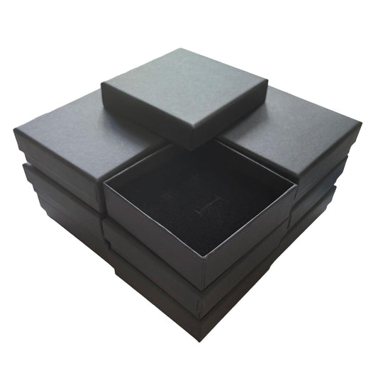 ARTISAMILY Christmas Gift Boxes for Presents 12pcs Black Earring Bracelet Necklace Box Jewelry Boxes 3.5" x3.5" x1" Cotton Fill Paper Jewelry Box Case for Birthday Wedding Shipping Storage