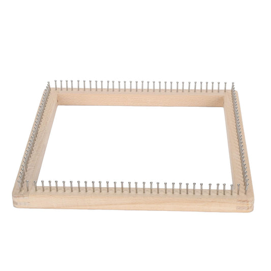 Wooden Knitting Looms for Blankets Square, DIY Hand Crafted Chunky Yarn Looms Board for Hat Scarf Socks Sweater Beech Wood & Stainless Steel (30 * 30cm)