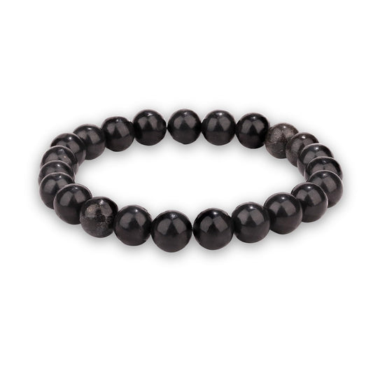 Crystal Vibe Protection Bracelet – Shungite Bracelet for Grounding Healing Energy – Natural 8mm Gemstone Beads Bracelet for Women Men