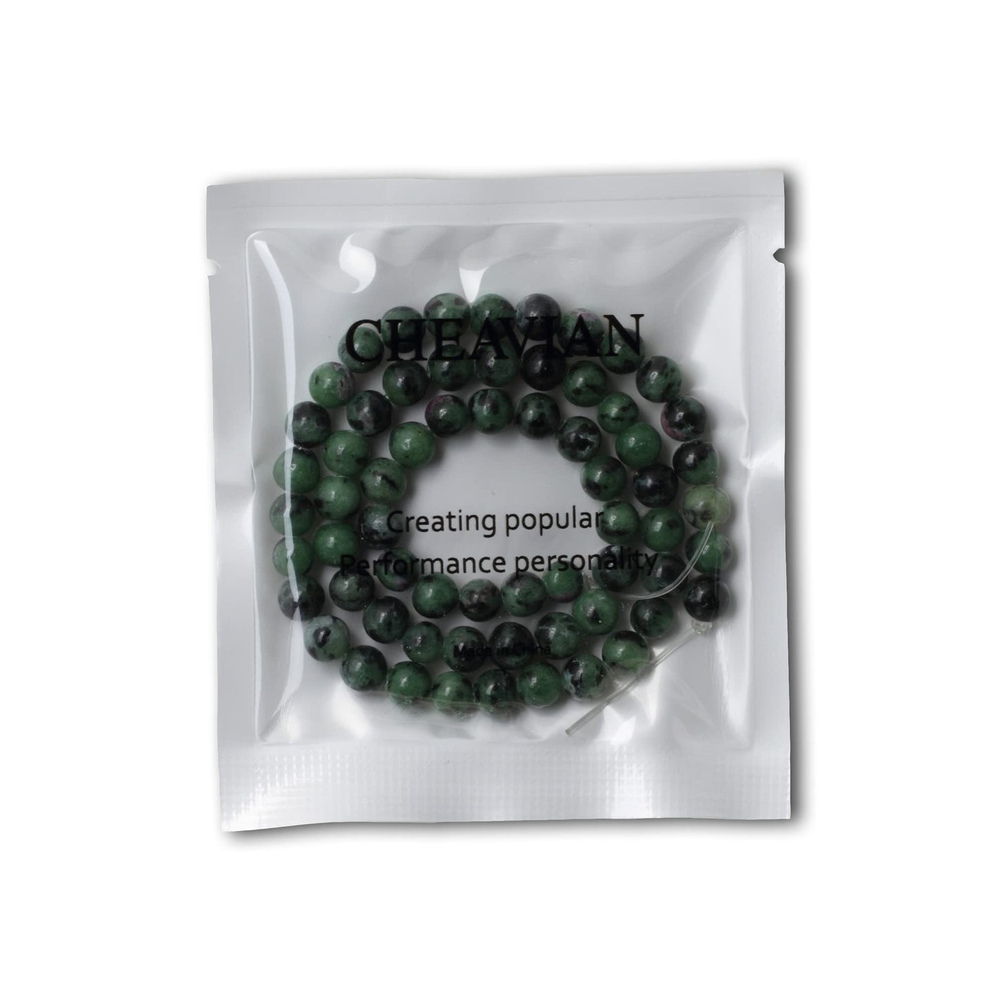 CHEAVIAN 60PCS 6mm Natural Ruby Zoisite Jasper Gemstone Round Loose Beads for Jewelry Making 1 Strand 15"