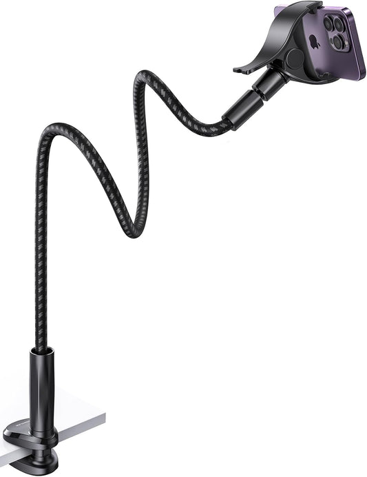 Aomiker [2025 38 360 15 14 13 12 11 4-7" Gooseneck Phone Holder for Bed - Upgrade Nylon Braid] Long Flexible Lazy Arm