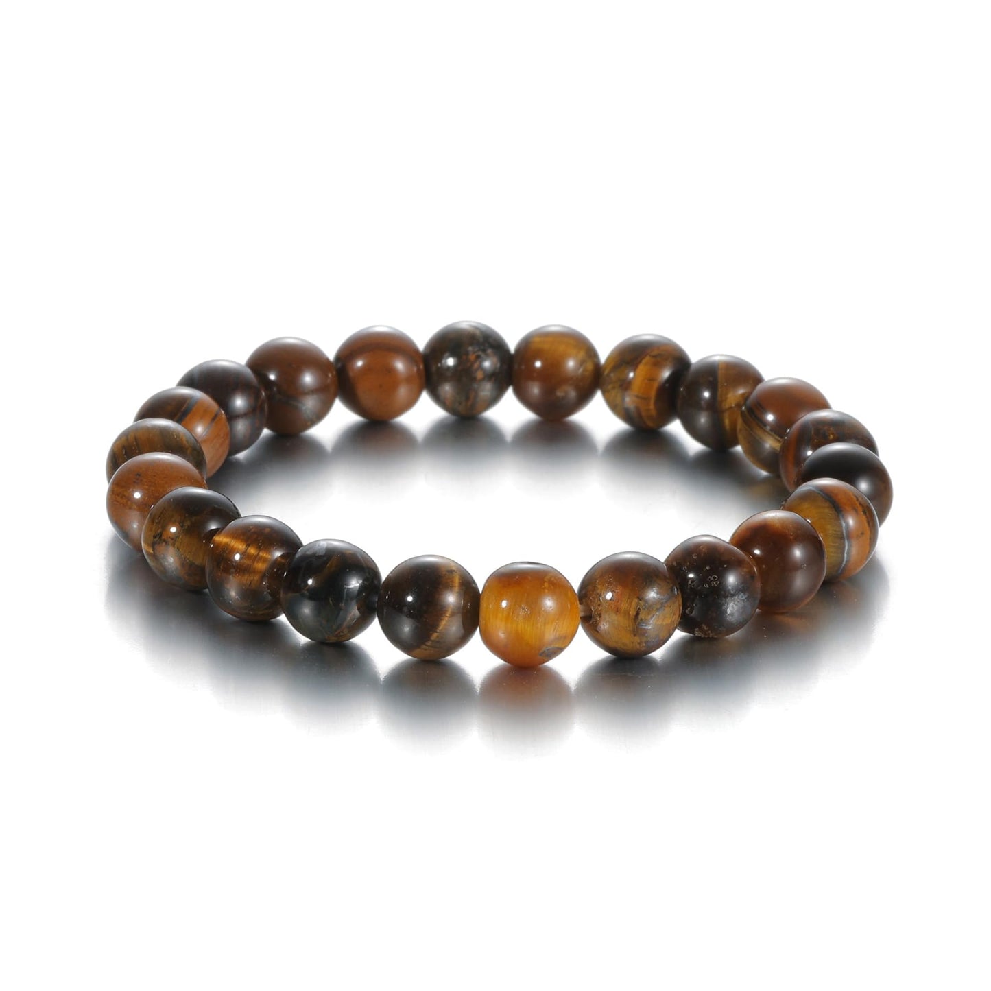 Udolfly Womens Crystal Beaded Bracelets for Women Men Protective Energy Bracelet Natural Gemstone Bead Bracelet 6mm Tiger Eye