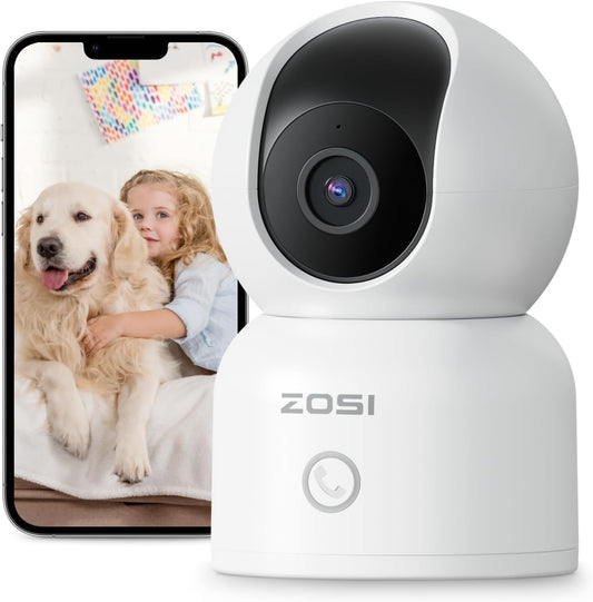 ZOSI C518 4MP Monitor,2.4G/5G Detection,2 Indoor Pan/Tilt Smart Home Security Camera for Pet Dog Baby Dual-Band Plug