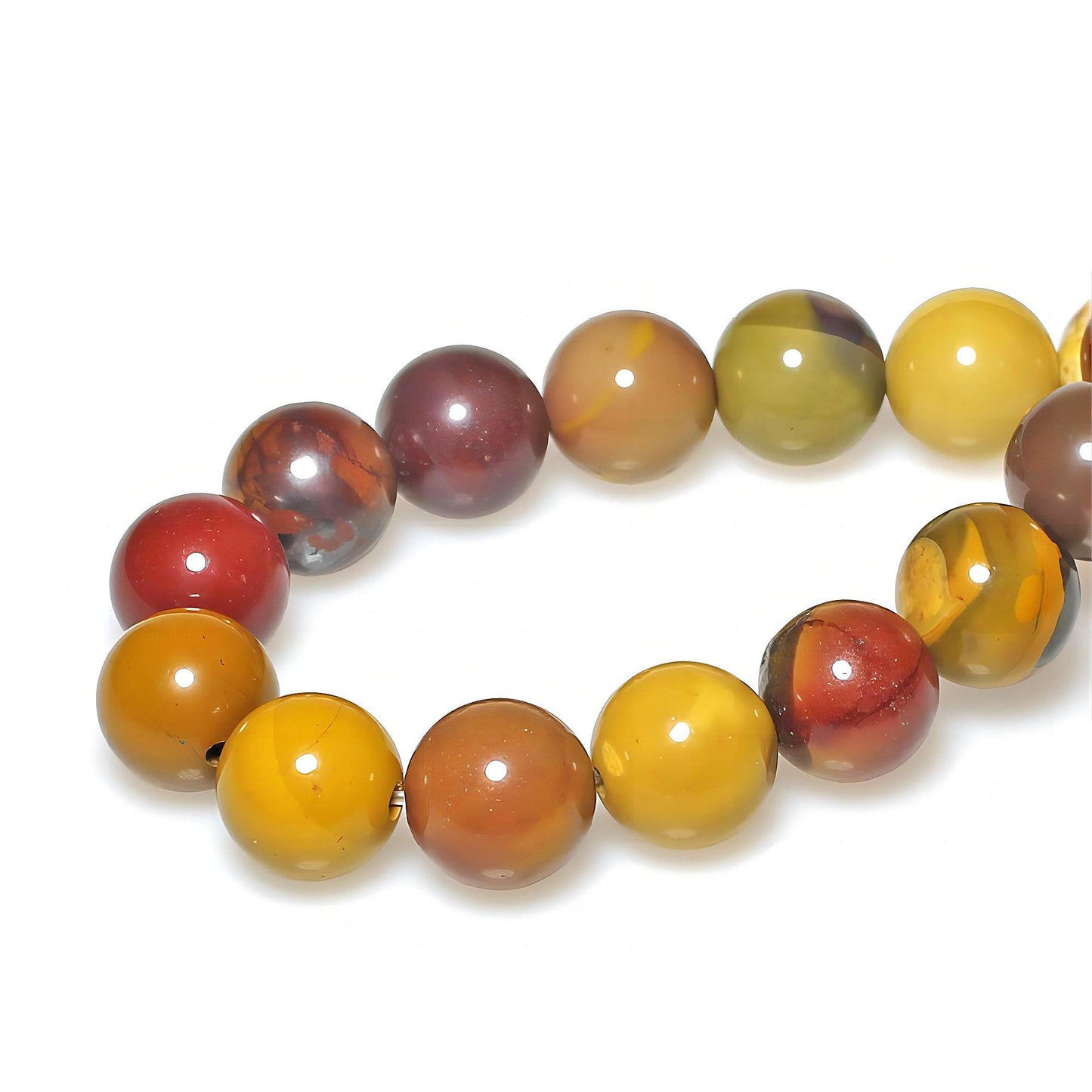 MJDCB Natural Stone Beads Moonkaite Jasper Egg Huangshi Round Loose Beads for Jewelry Making DIY Bracelet Necklace (4mm)