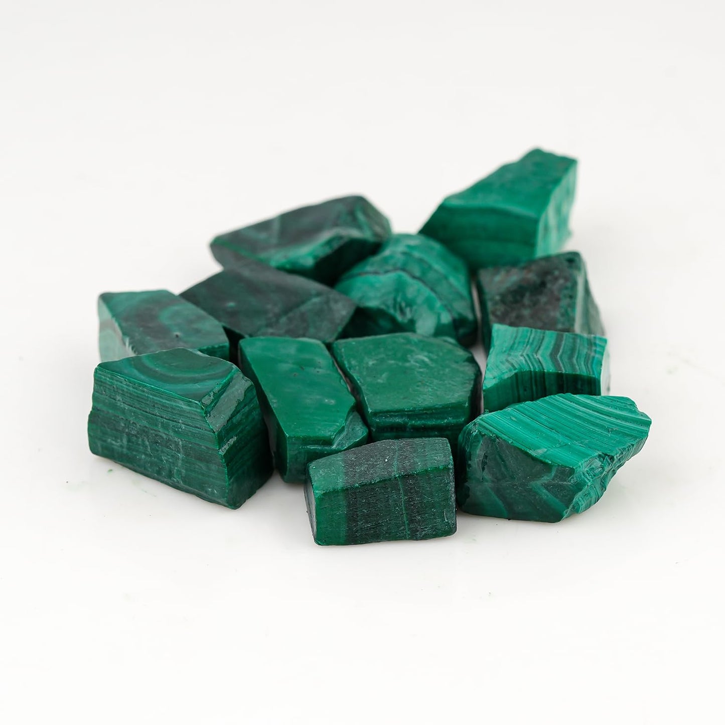 ColouredRocks 100 carats Green Malachite Crystals, Raw Stones, Rough Gemstones, Jewelry Making Supply, Cabbing, Polishing, Cutting, DIY, Crafts (10-12pcs) (8-12mm)