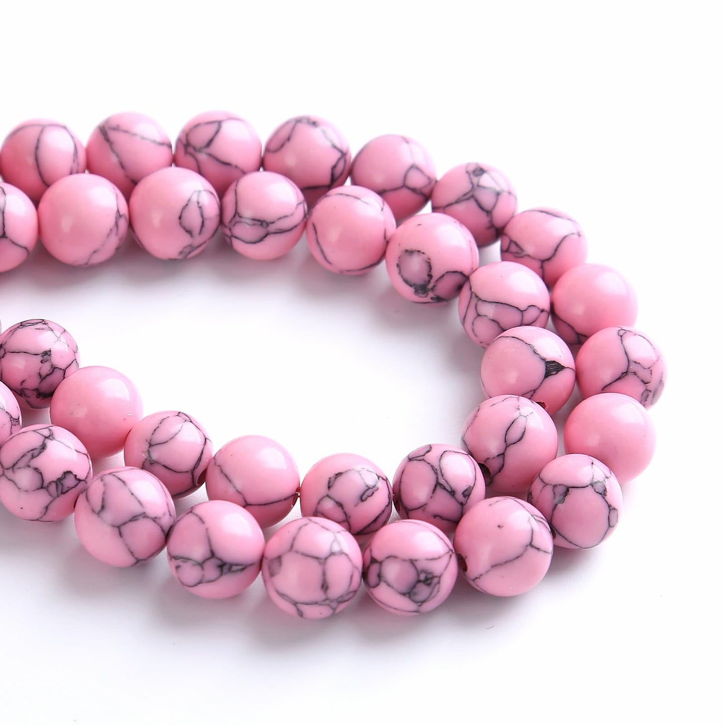 8MM 46PCS Pink Turquoise Spacer Loose Beads for Jewelry Making DIY Bracelet Necklace