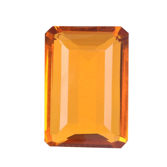 GEMHUB Jewelry Making Yellow Citrine 76.50 Ct Emerald Cut Loose Yellow Citrine, Faceted Birthstone Yellow Citrine Gem