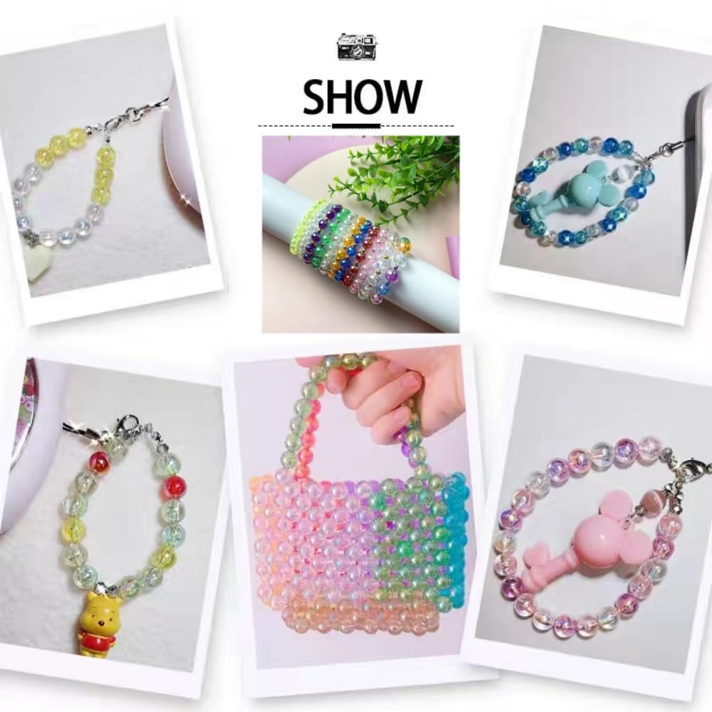 400pcs Acrylic Round Beads 8mm AB Colors Craft Beads Round Spacer Beads with Holes for Earring Bracelet Necklace Key Chains Jewelry Making(Light Yellow AB)