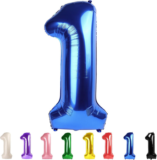 Number Balloons 40 Inch Dark Blue 1 - Big One Balloons for 1st Birthday, Weddings & Celebrations