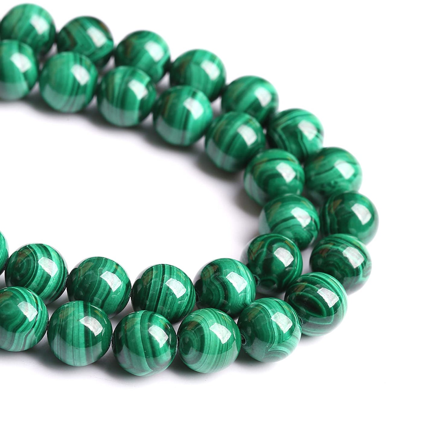 10MM 19PCS Natural Stone Green Malachite 3A Grade Gemstone Loose Beads for Jewelry Making DIY Bracelet