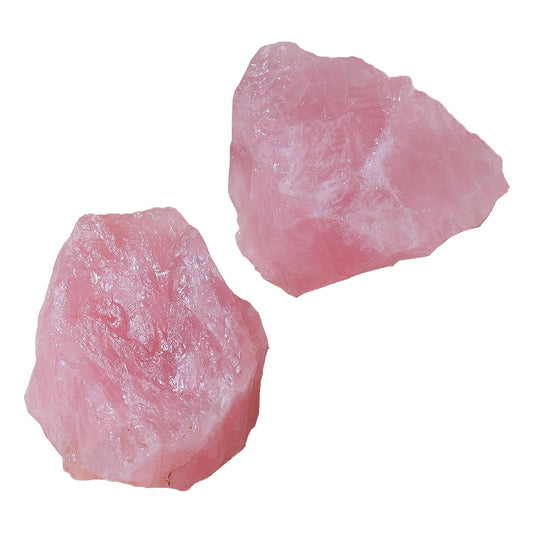 Apengshi Rose Quartz Raw Crystals 2PCS Natural Rough Rocks Healing Crystal and Stones DIY Raw Stones Meditation Fountain Garden Home Decor