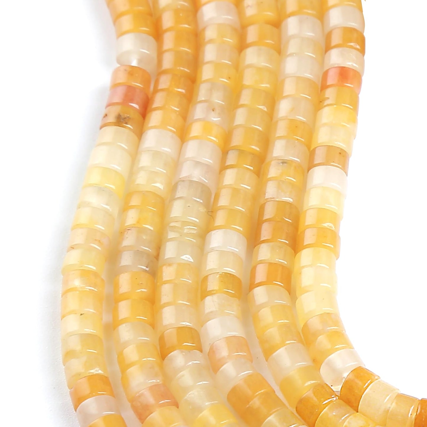 2x4MM 150PCS Yellow Jade Tube Cylinder Rondelle Abacus Disk Spacer Loose Beads for Jewelry Making