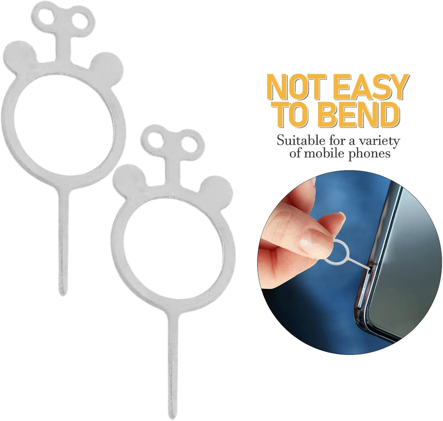 400pcs Set Sim Card Ejector Pin Removal Tool for Mobile Phones and Tablets Metal Sim Tray Extractor Pins Compatible