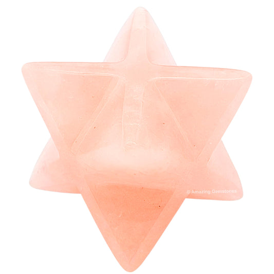 Amazing Gemstone Rose Quartz Merkaba Crystal - 1.5 Inches Metaphysical Merkaba Star for Meditation - Energetic Tetrahedron Crystal and Healing Stones for Spiritual Growth and Healing (35-40mm)