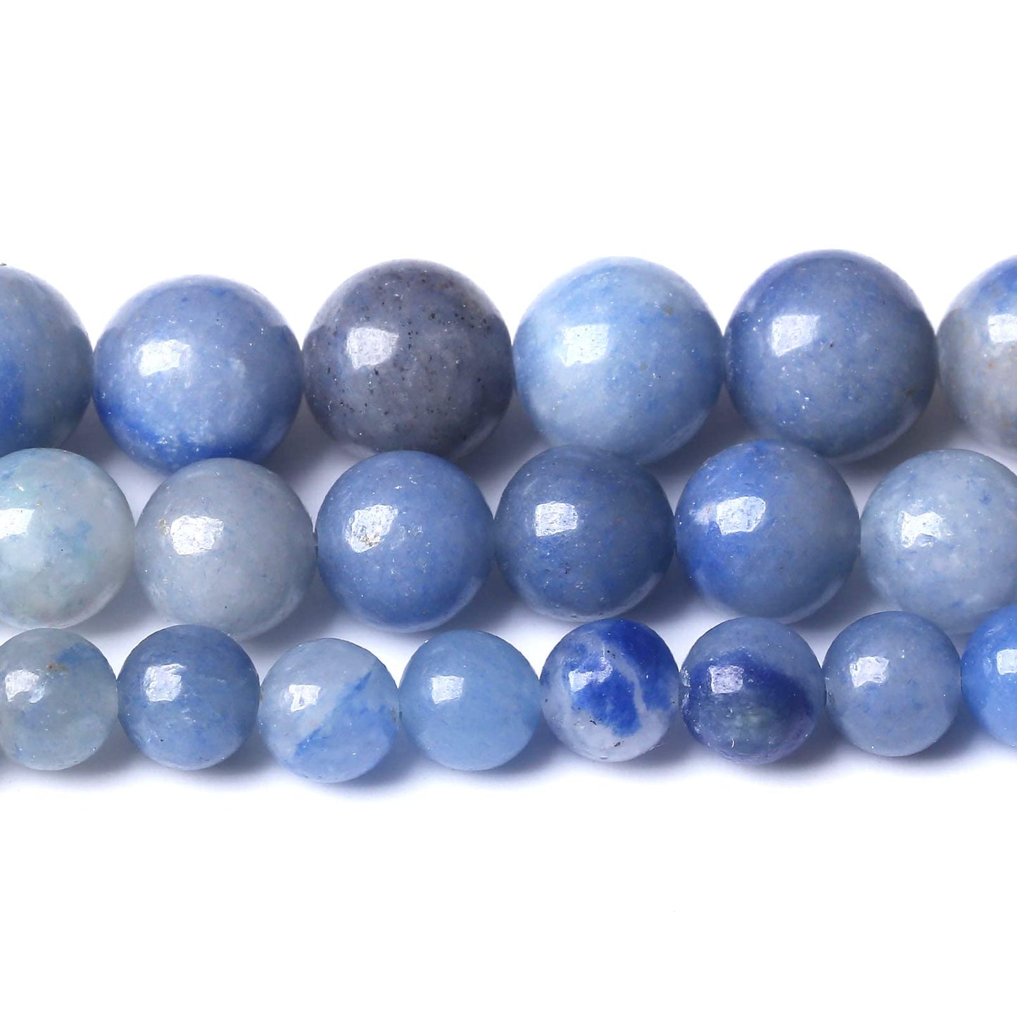 36PCS 10MM Natural Blue Aventurine Beads Round Loose Stone Beads for Jewelry Making DIY Energy Stone Healing Power Bracelet 15"