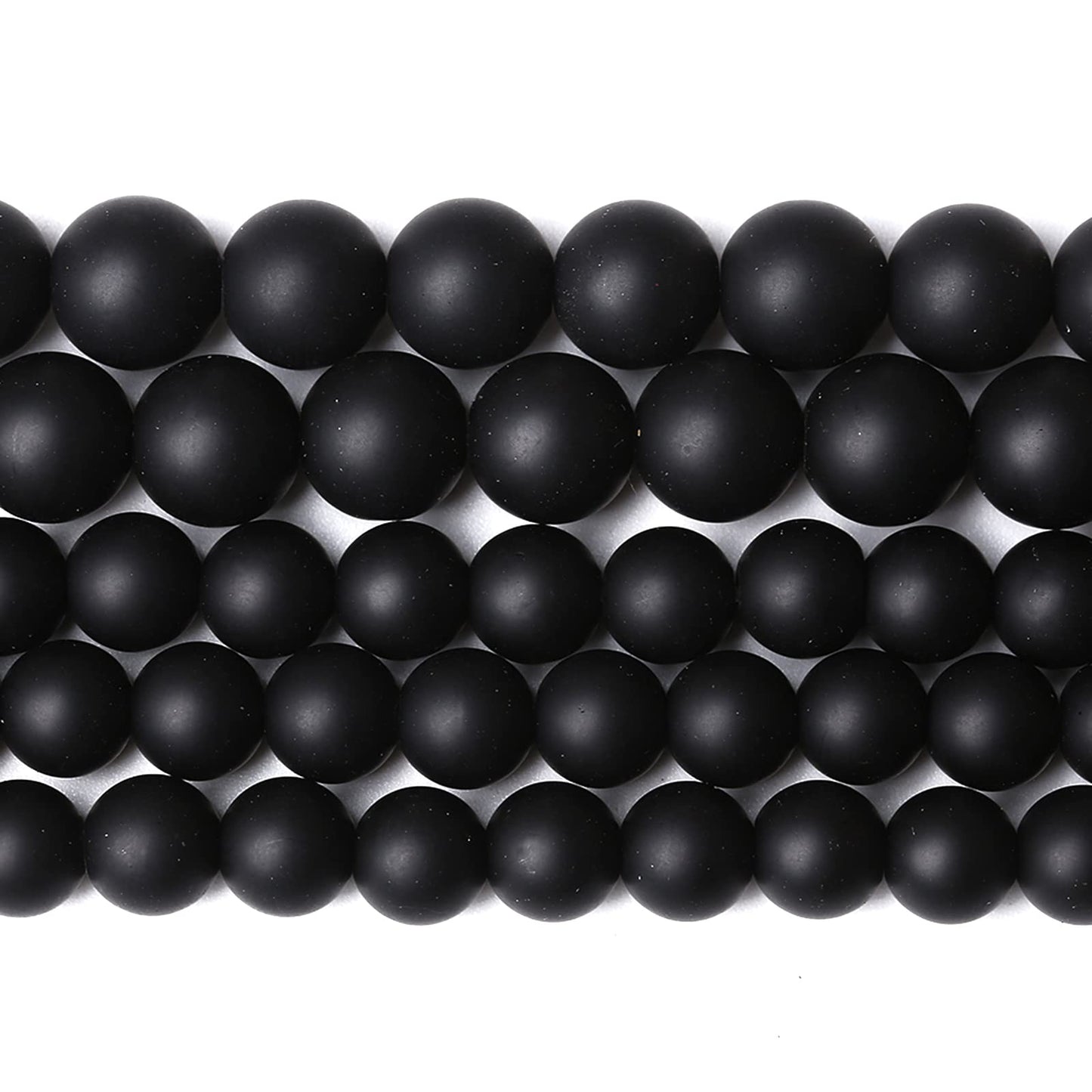 10MM 38PCS Natural Stone Matte Black Agate Loose Beads for Jewelry Making DIY Bracelet Necklace