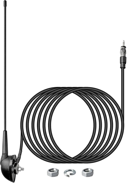 Anina 16 Inch 16" AM/FM Universal Top/Side Mount Antenna for Vehicle Truck Boat ATV UTV RV Motorcycle, Car Radio Aerial