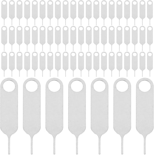 500pcs Operitacx Stainless Steel Sim Ejector Pin Tool Kit for Mobile Phones, Universal Sim Card Removal Needle