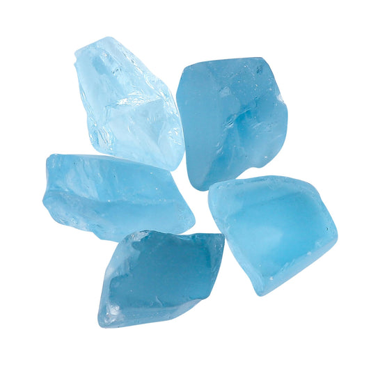 ColouredRocks Sky Blue Topaz (25cts) (5pcs) (8-12mm) Natural Raw Crystals, Loose Gemstone, Wholesale Rough, Jewelry Making Supply, Chakra Healing Stones, DIY Craft, Gem Collection