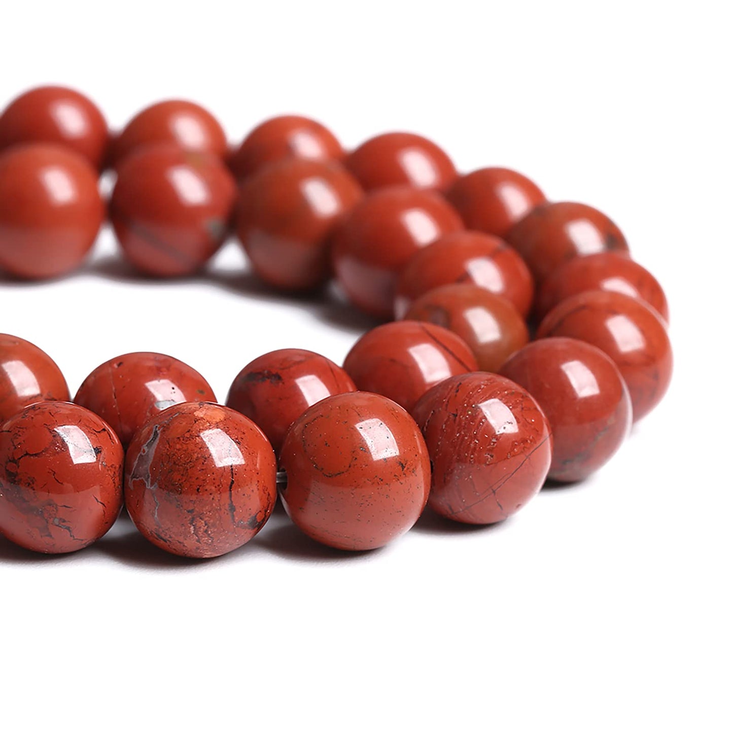 6MM 60PCS Natural Stone Chinese Red Jaspers Spacer Beads for Jewelry Making DIY Bracelet