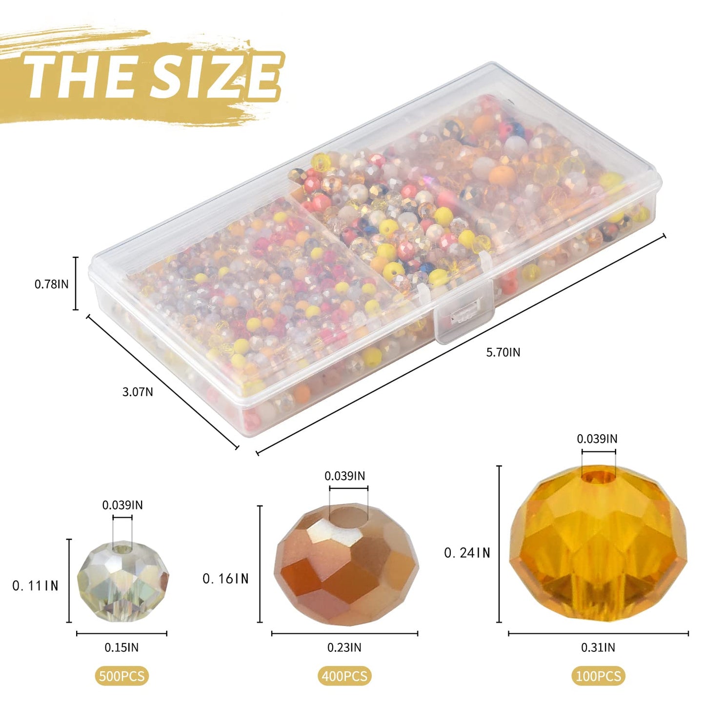 KINGSHINE Wholesale 4/6/8mm Crystal Rondelle Beads for Jewelry Making Findings Include Plastic Storage Box,Faceted Glass Beads,Spacer Beads for Bracelets Earrings
