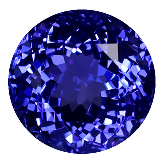 2.29 ct AIG Certified AAAA Grade 8 mm Round Cut Violetish Blue Genuine Tanzanite Natural Loose Gemstone