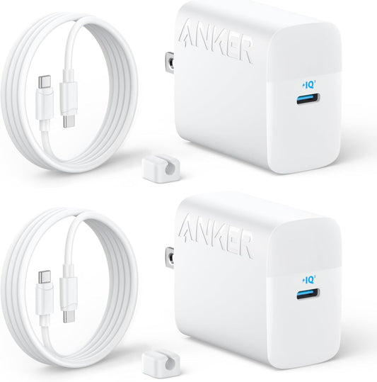 Anker 45W 17/16 S24 (2-Pack 5 USB C Charger Block, PPS Fast Charger with USB-C Cable for iPhone and More Series, iPad