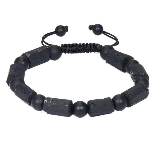GENASTO Black Tourmaline Stone Bracelet for Men - Premium Tourmaline Crystal Onyx Beads Mens Bracelet, Protection Chakra Healing Beaded Bracelets Men's Gifts Jewelry for Him