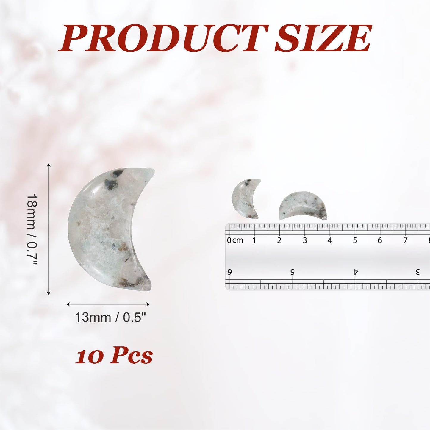 MECCANIXITY 10 Pcs Moon Crystal Worry Stone, 0.5 Inch Length Natural Tianshan Blue Moon Gemstone Bulk, Carved Pocket Stones for Meditation Balancing Pendant Decor