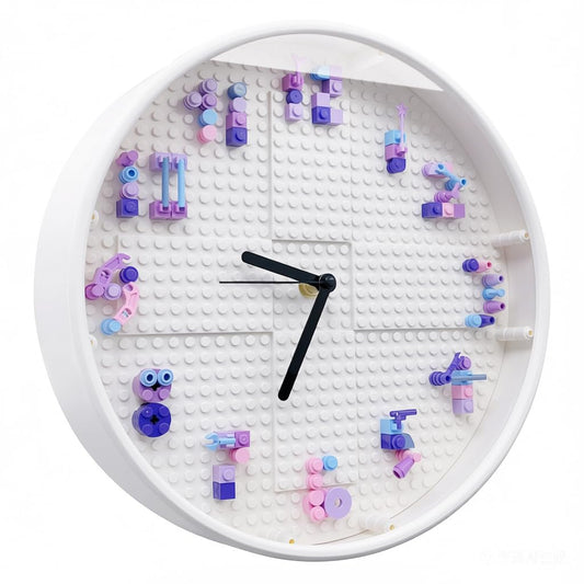 Creative STEM Educational Building Block Toy Set for Girls, Art Assembly Building Block Toys for Girls Aged 6-12, Kids' DIY Craft Kit Set, Building Block Wall Clock, Birthday Gift for Kids Aged 7-8-10