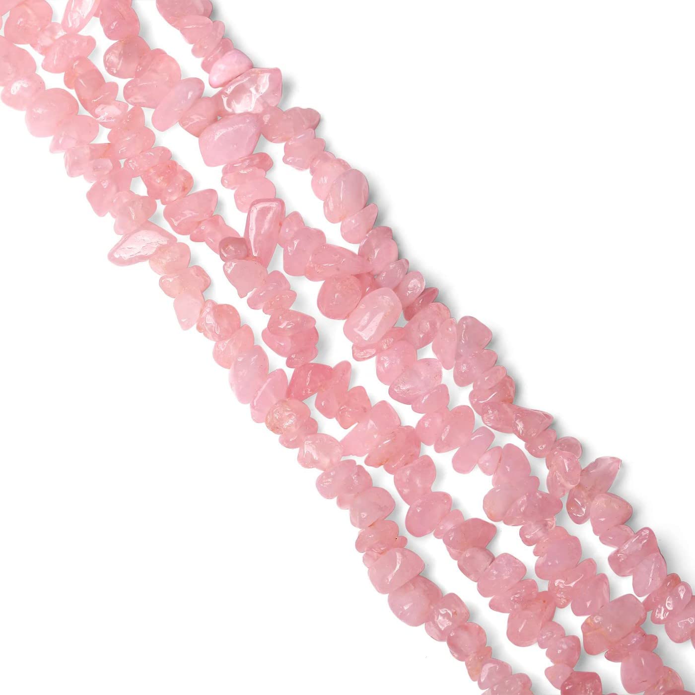 LAIDANLA Rose Quartz 400pcs Natural Chip Stone Beads 5-8mm Healing Crystal Irregular Gemstones Drilled DIY Loose Rocks Bead Crystal for Bracelet Earrings Necklace Jewelry Making Crafting