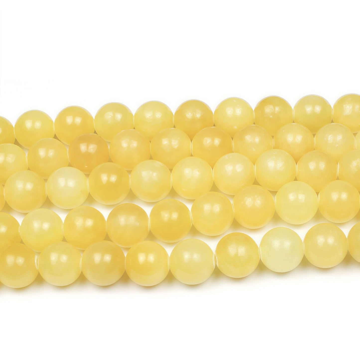 MJDCB Natural Yellow Marble Jade Round Stone Beads for Jewelry Making DIY Bracelet Necklace (12mm)