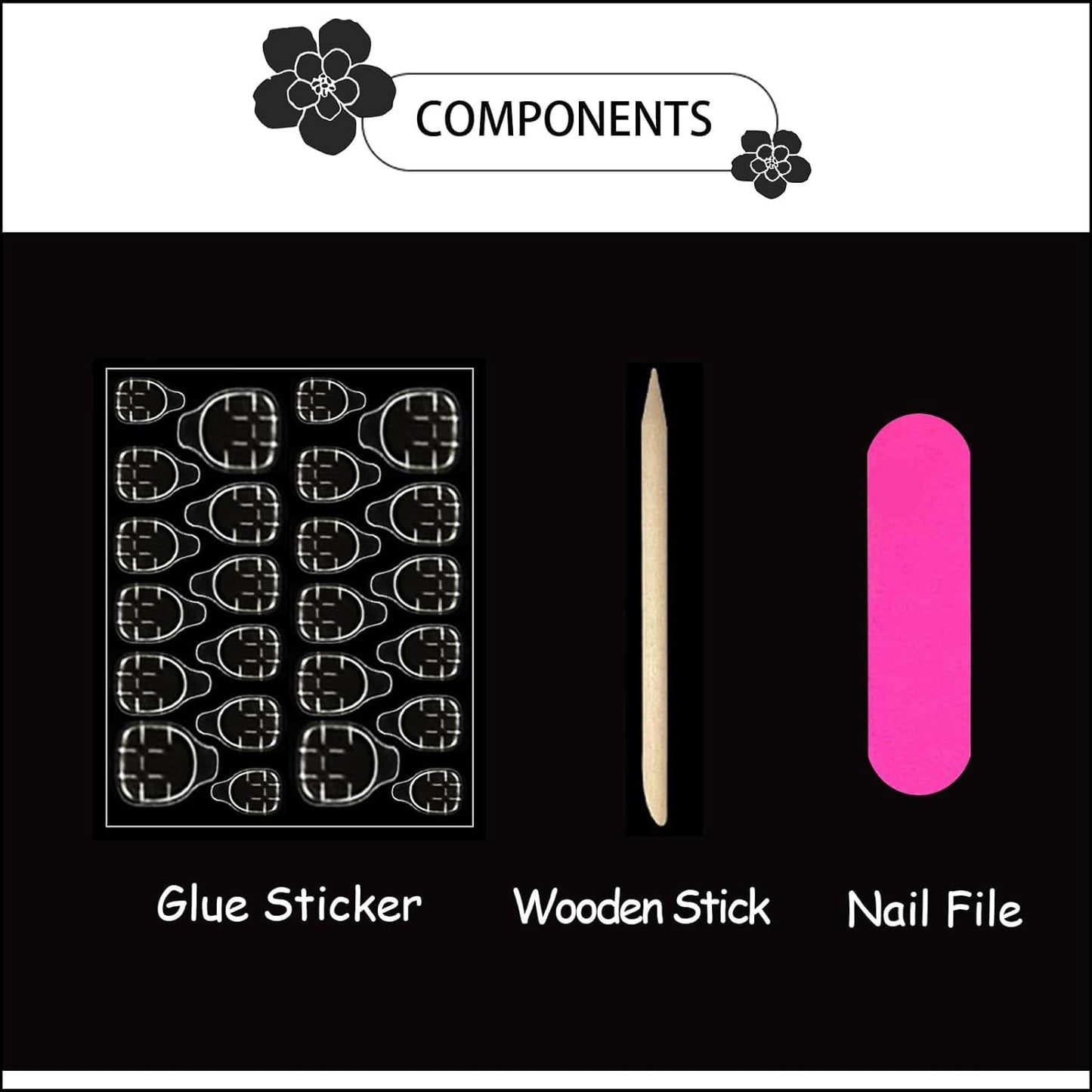 CTTHNBD Press on Nails Almond - Flower Fake Nails with Polka Dot Design - Winter, Ombre Full Cover Stick on False Nails - for Women 24 Pcs
