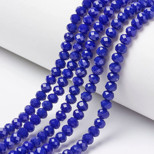 10 Strands Briolette Faceted Rondelle Glass Beads 4x3mm Tiny Opaque Glass Loose Beads 1230pcs for Bracelets Jewelry Making