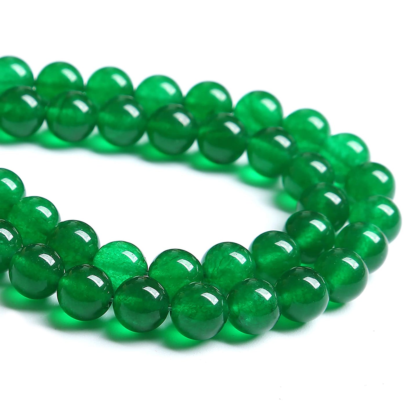 10MM 36PCS Natural Green Jade Stone Chalcedony Beads for Jewelry Making DIY Bracelet Crystal 1 Strand