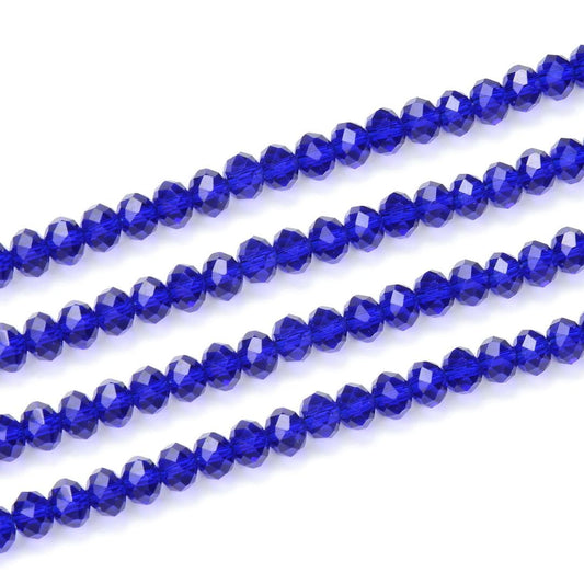 1000pcs Czech Faceted Rondelle Crystal Glass Loose Beads 6mm Spacer Bulk Cobalt Blue for DIY Craft Jewelry Making CCR625
