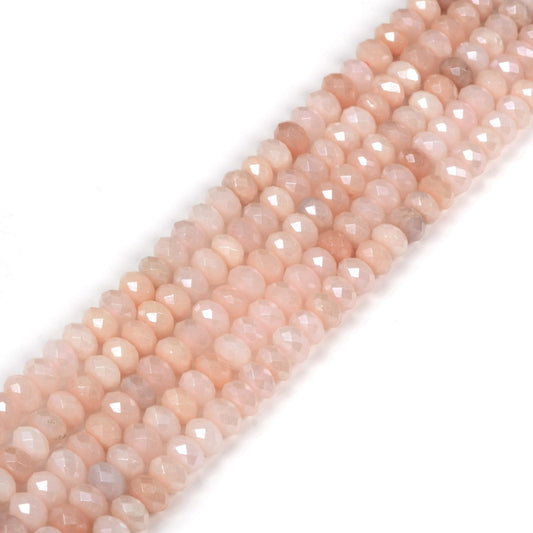 Aqua Aura Peach Aventurine 6mm Gemstone Faceted Rondelle Loose Beads DIY Jewelry Making Beads 16 Inch