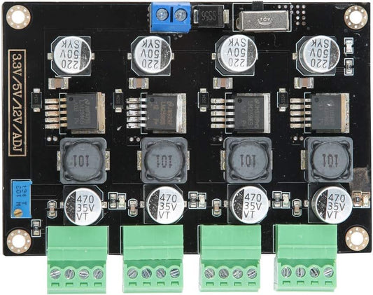 ASHATA 3.3V/5V/12V/ADJ Converter,LM2596 4-Way Multi-Channel Switching Power Supply Module with Adjustable Voltage