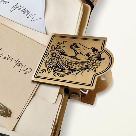 ANATTASOUL Travel Journal Clip Vintage Horse Metal Book Clips, Decorative Heavy Duty Journal Clips to Hold Journal Open for Notebook, Photo, Book, Paper, Bookmark, Office Kitchen Home DIY Use