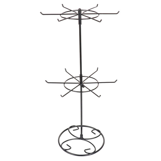 2 Tier Jewelry Display Holder,Retail Spinner Display Stand,Rotating Bracelet Storage Rack,Dressing Table,Black