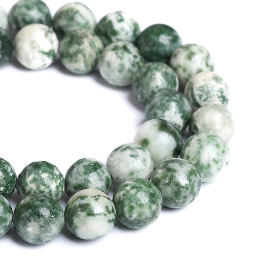 12MM 32PCS Natural Stone Verdant Jasper Loose Beads for Jewelry Making DIY Bracelet