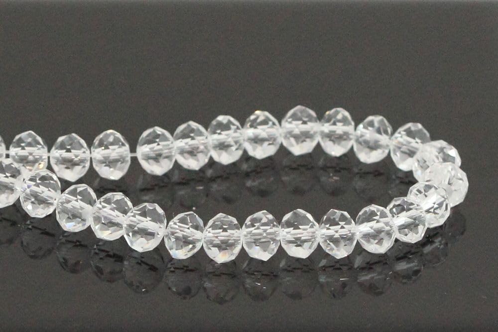 350pcs Czech Faceted Rondelle Crystal Glass Loose Beads 8mm Spacer Bulk Crystal Clear for DIY Craft Jewelry Making CCR801