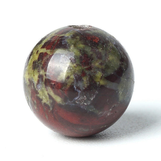 100Pcs Natural Stone 6mm Dragon Bloodstone Round Loose Gemstone Energy Healing Beads Hole Size 1mm DIY Smooth Beads for Bracelet Necklace Earrings Jewelry Making