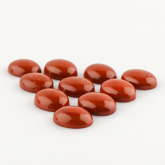 2 PCS, 16x12 MM, AURA GEMS Natural Red Jasper, Cabochon, Oval Shape, Jewelry Making Stone Supply, Pocket Worry Stone Crystals for Anxiety Stress Relief Therapy, Real Crystal, Birthstone
