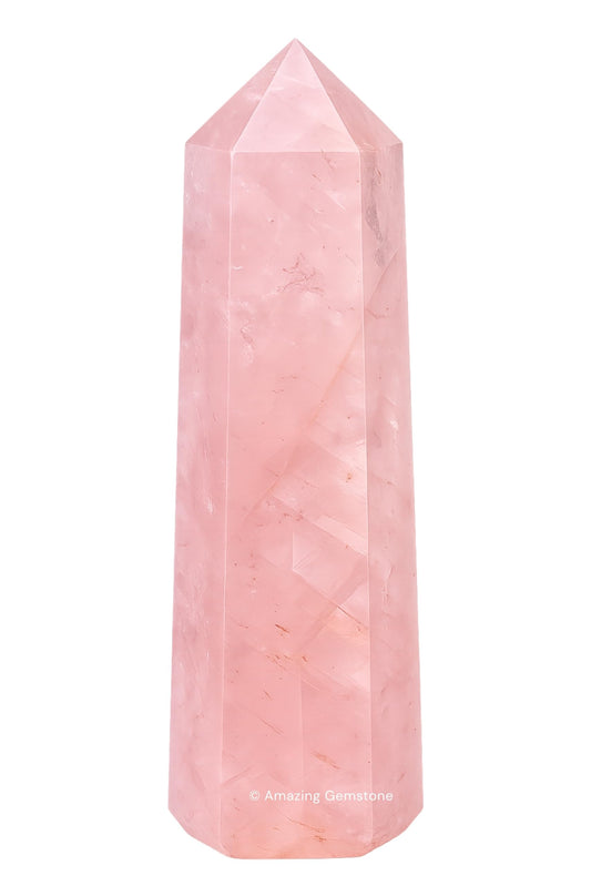 Amazing Gemstone Rose Quartz Crystal Towers - Natural Healing Crystal Point Obelisk for Reiki Healing and Crystal Grid (3" to 4" INCH)