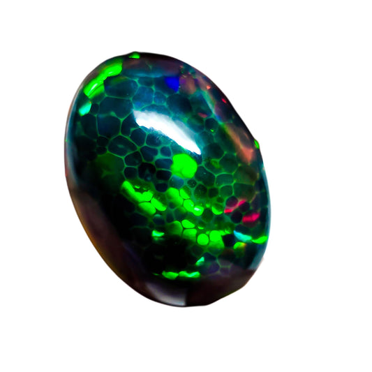 24 Carat Honeycomb Black Ethiopian Opal Cabochon Gemstone