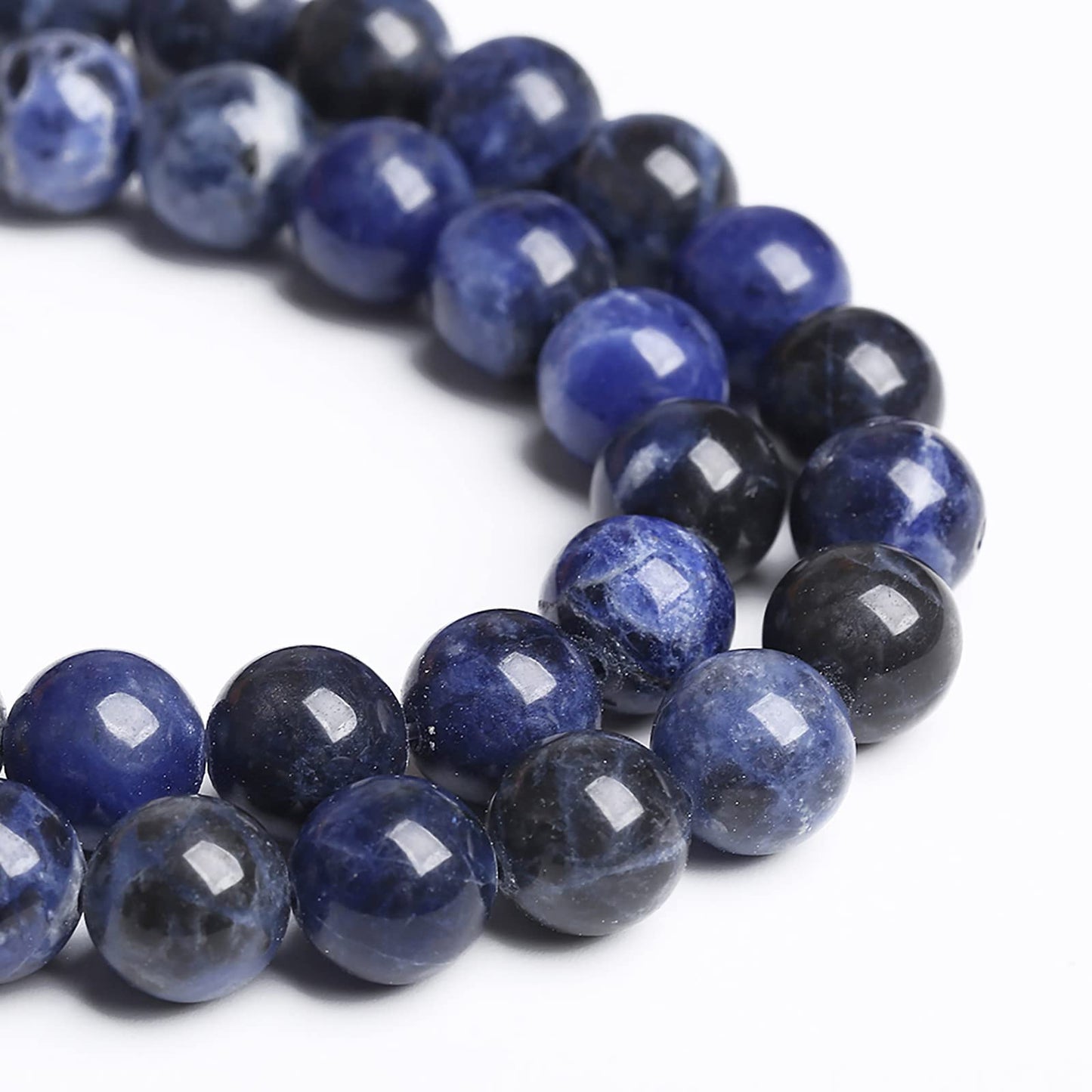 6MM 60PCS Natural Stone Deep Blue Sodalite Loose Beads for Jewelry Making DIY Bracelet Necklace